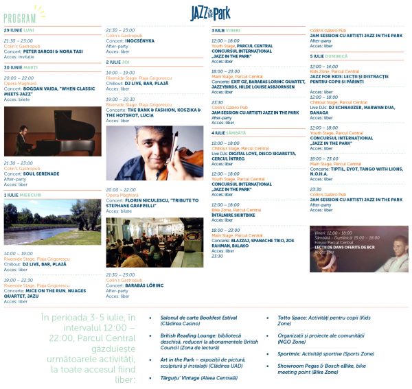 Program Jazz in the Park 2015